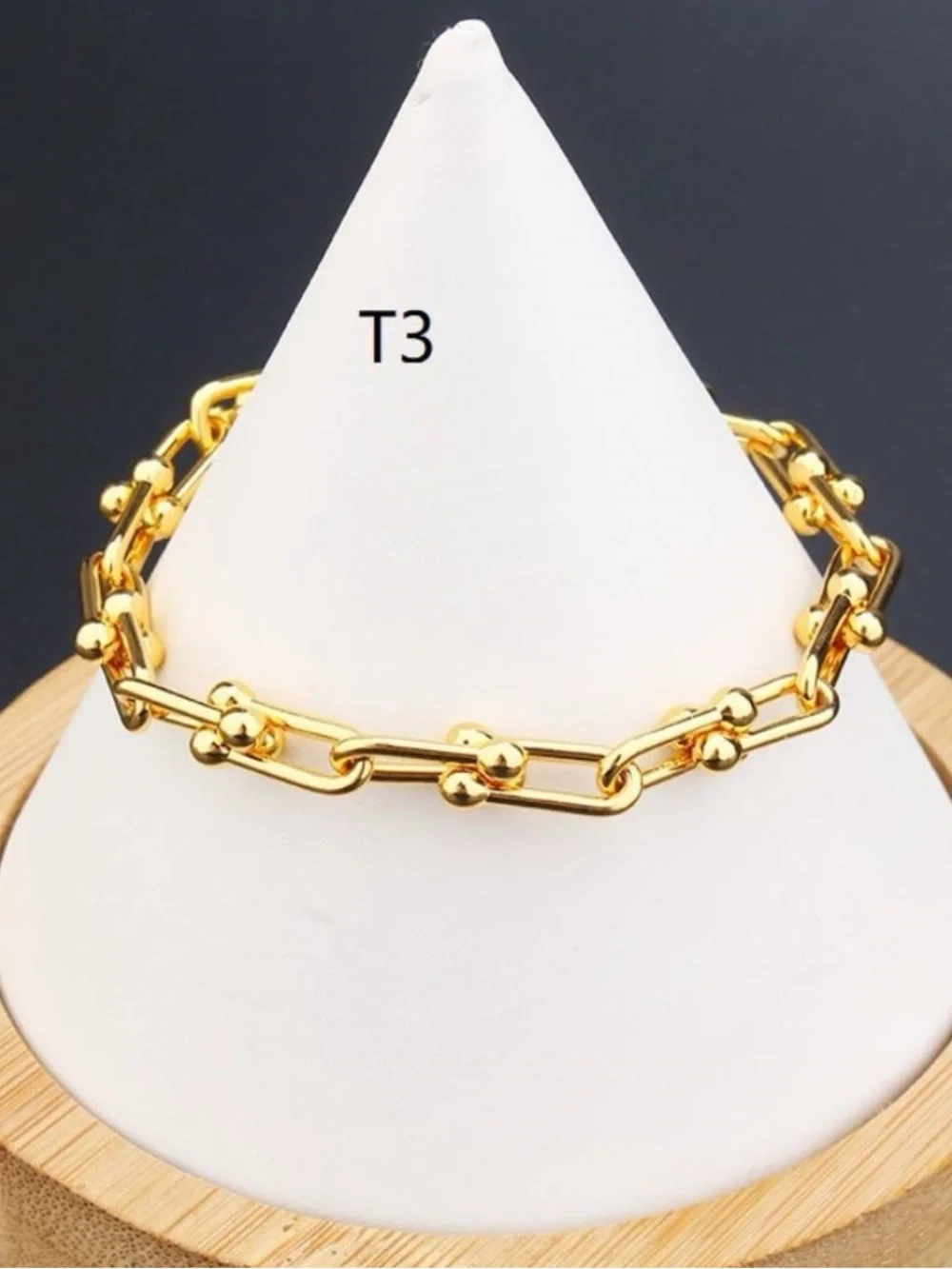 18k Yellow Gold Plated U-Links Bracelet
